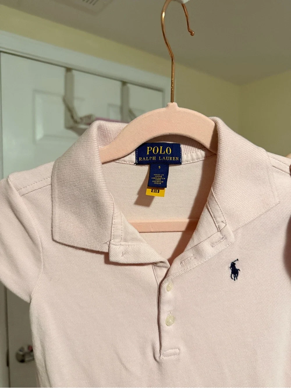 Ralph Lauren Pale Pink Polo Dress with Embroidered Pony